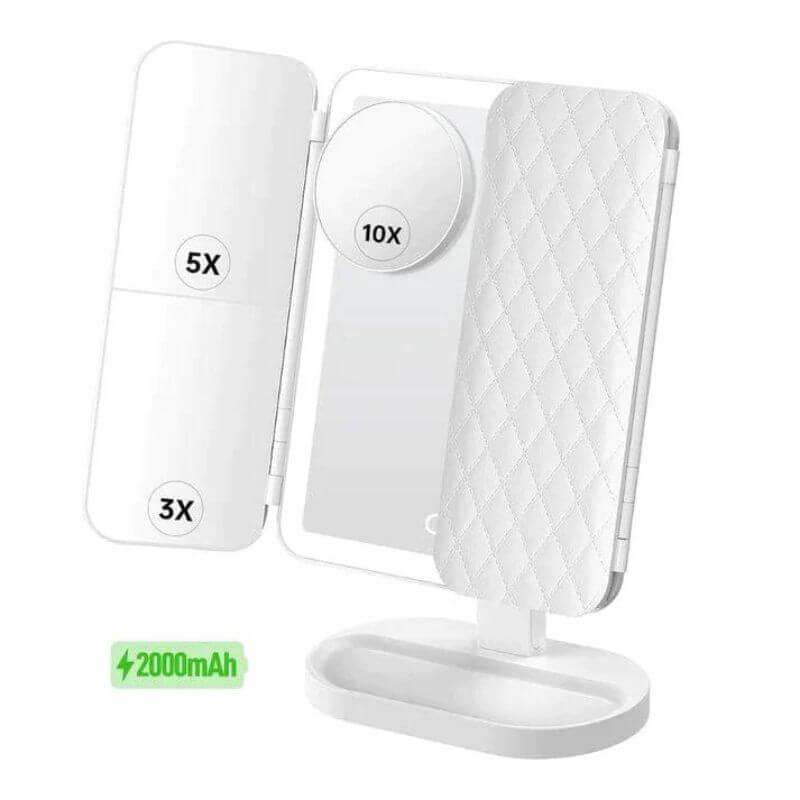 Trifold© | Espelho Inteligente com LED e Zoom Reclinável