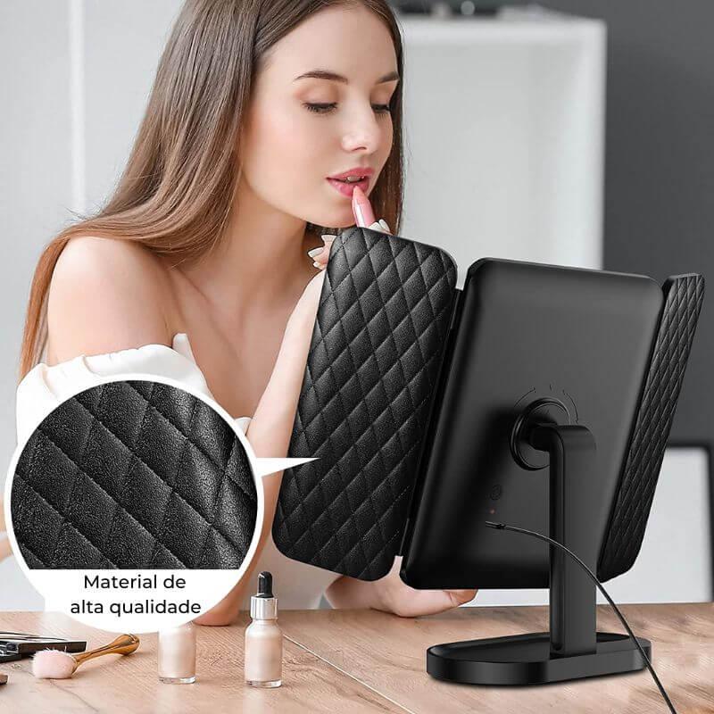 Trifold© | Espelho Inteligente com LED e Zoom Reclinável